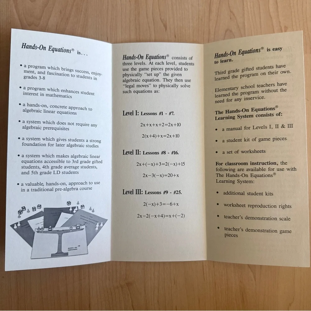 The Hands-On Equations Learning System for Teaching Algebraic Linear Equations